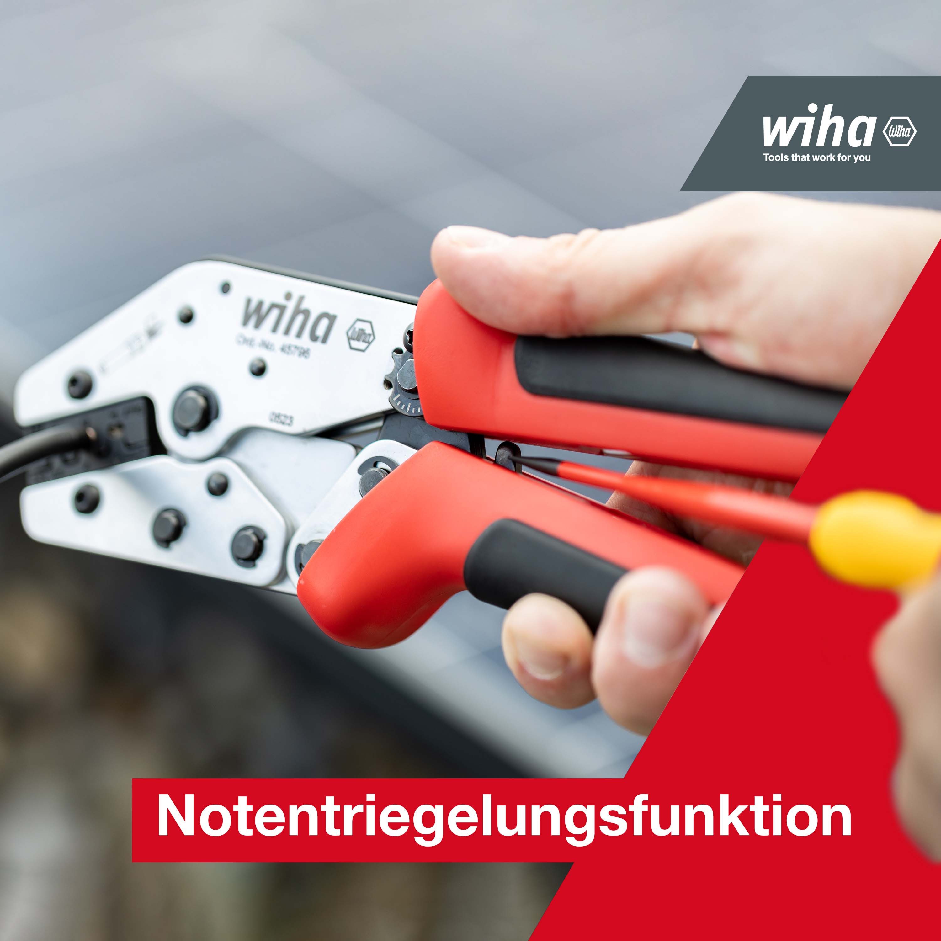 Wiha Crimpzange Elektriker (45796), MC4 Stecker, Photovoltaik Crimpwerkzeug, Solar Zange, 2,5/4 / 6 mm²