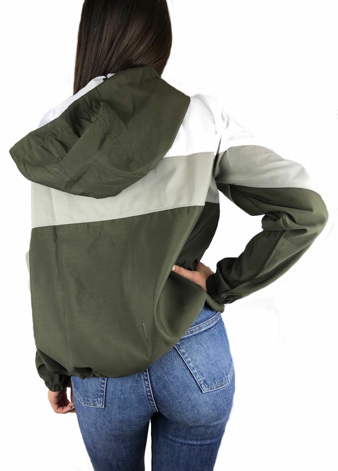 Worldclassca Windbreaker Worldclassca Damen Windbreaker Festival Jacke 90s Blouson Regen Kapuzenjacke Sport Hoodie Übergangsjacke Wasserabweisend XS-XL