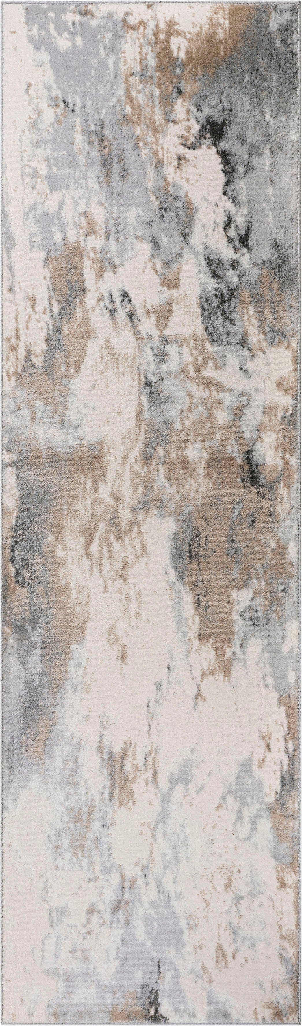 OTTO home Läufer Hamar, rechteckig, Höhe: 8 mm, weiche Haptik, Marmor-Optik, modernes Design, Wohnzimmer