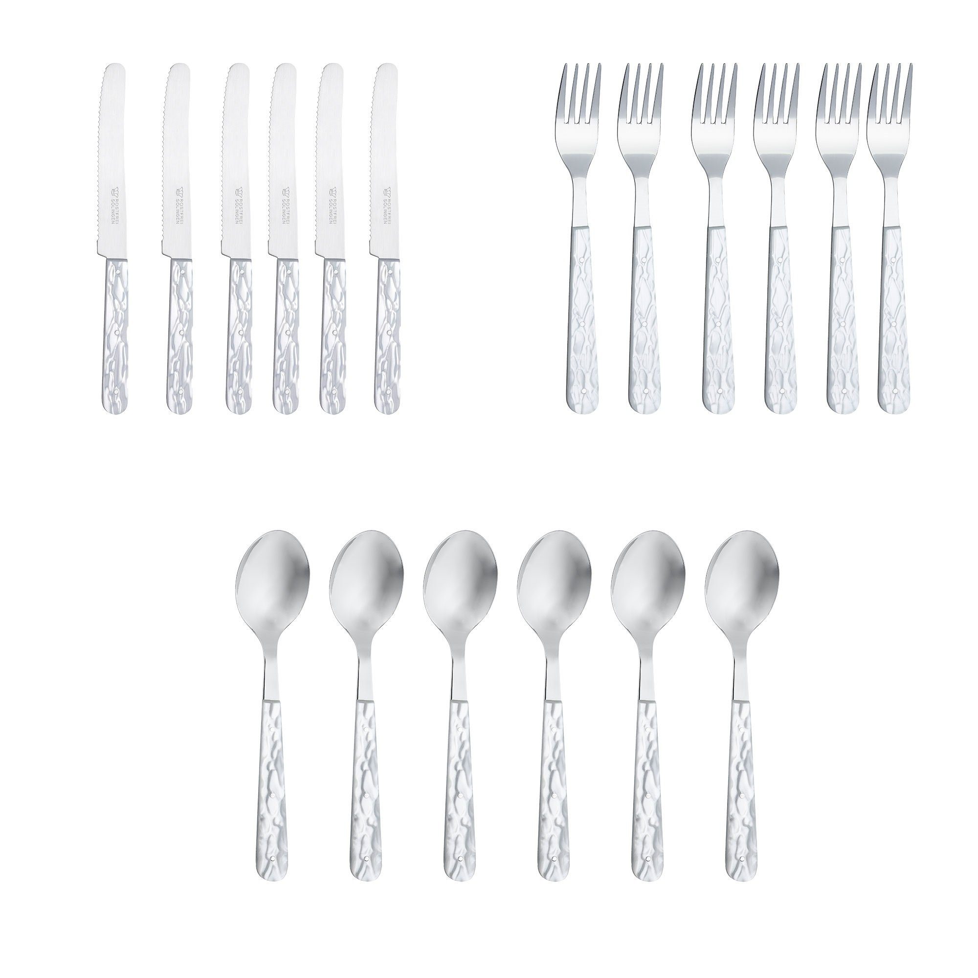 RÖR Vorlegebesteck 10330-18, Perlmutt Imitat 18-teilig, Besteck Set - Made in Solingen