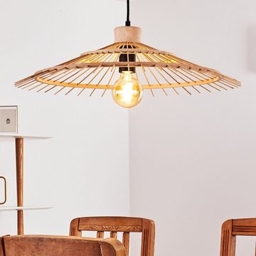 hofstein Deckenleuchte Retro Hänge Pendel Lampen runde Rattan Küchen Schlaf Wohn Ess Zimmer