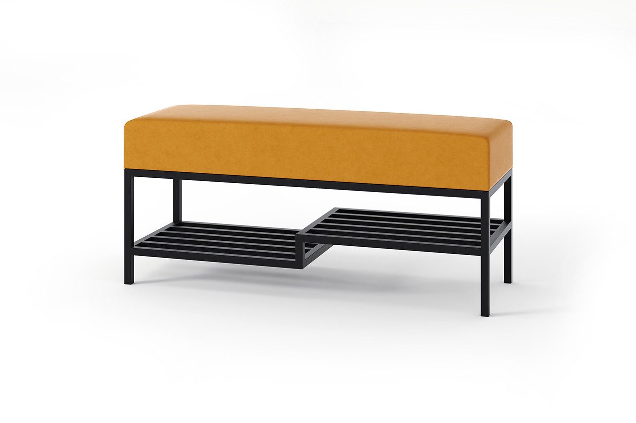 Design Möbel Sitzbank Sitzbank LOFT DESIGN 80cm Gepolsterte Bank mit Ablage Industrial Stil