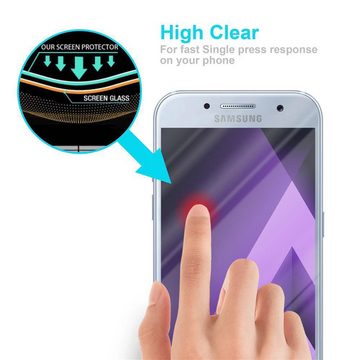 Cadorabo Schutzfolie Samsung Galaxy A3 2017, (1-St), Schutzglas Panzer Folie (Tempered) Display-Schutzglas mit 3D Touch