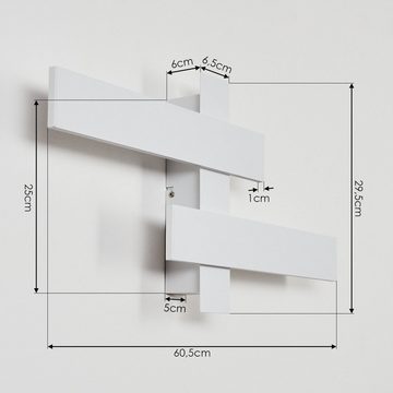 hofstein Wandleuchte »Pincara« dimmbare Wandlampe aus Metall in Weiß, 4000 Kelvin, dimmbar über herkömmlichen Lichtschaler, max. 2200 Lumen