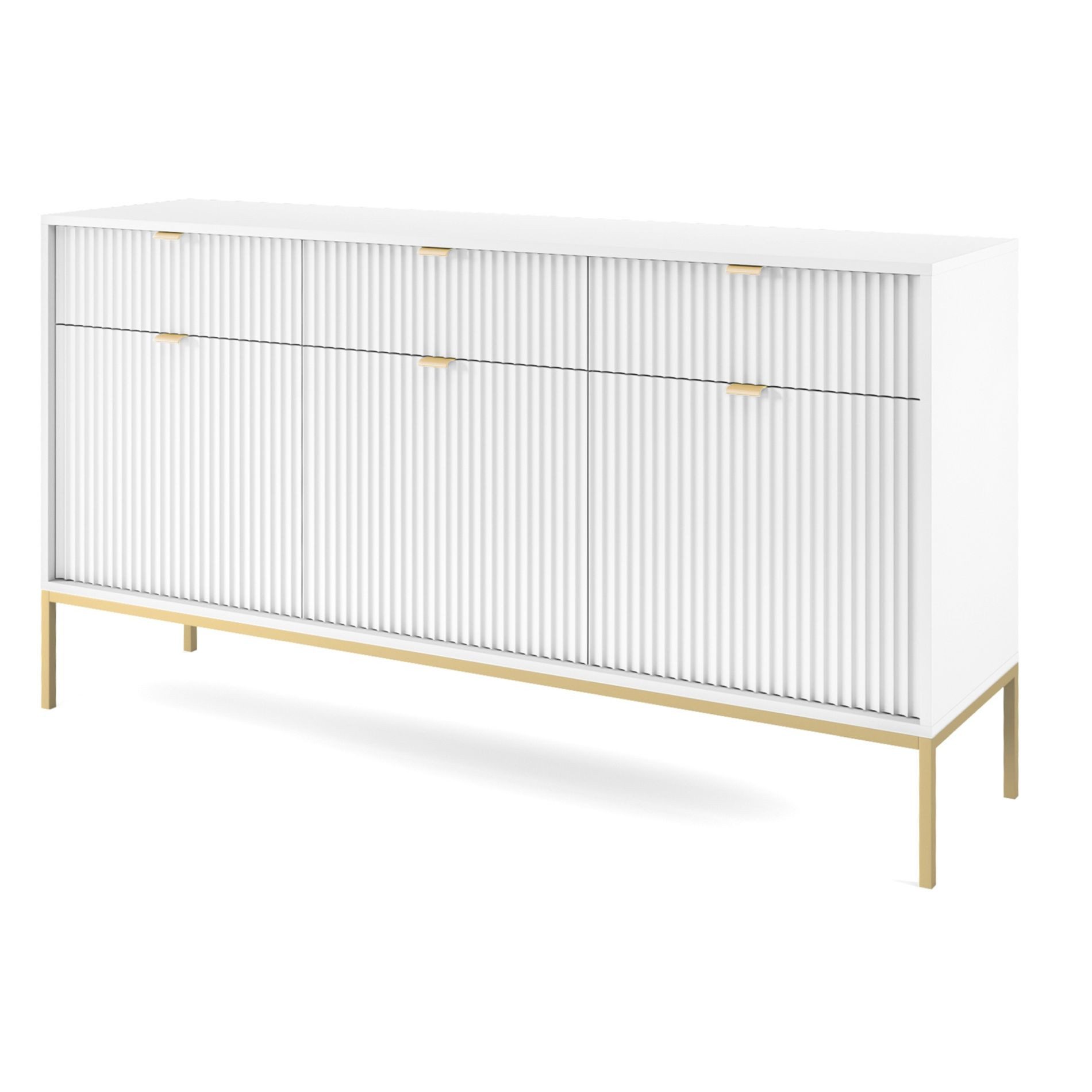 Selsey Sideboard VELLORE, 3-türig mit geriffelten günstig online kaufen