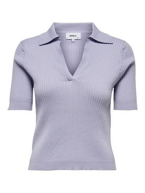 ONLY T-Shirt Geripptes Poloshirt Einfarbiges Kurzarm T-Shirt V-Ausschnitt ONLNIMONE (1-tlg) 4015 in Lila
