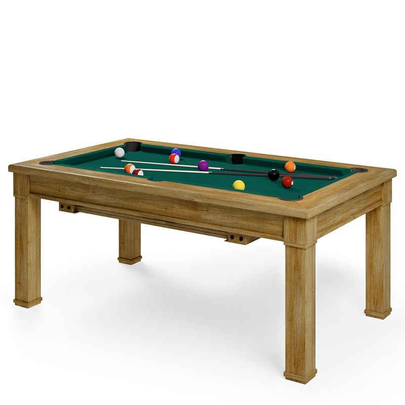 BISON Billardtisch Billard- und Esstisch Dolce Vita Eiche, Erhältlich in 5 ft (184x106 cm) und 6.5 ft (215x122 cm)