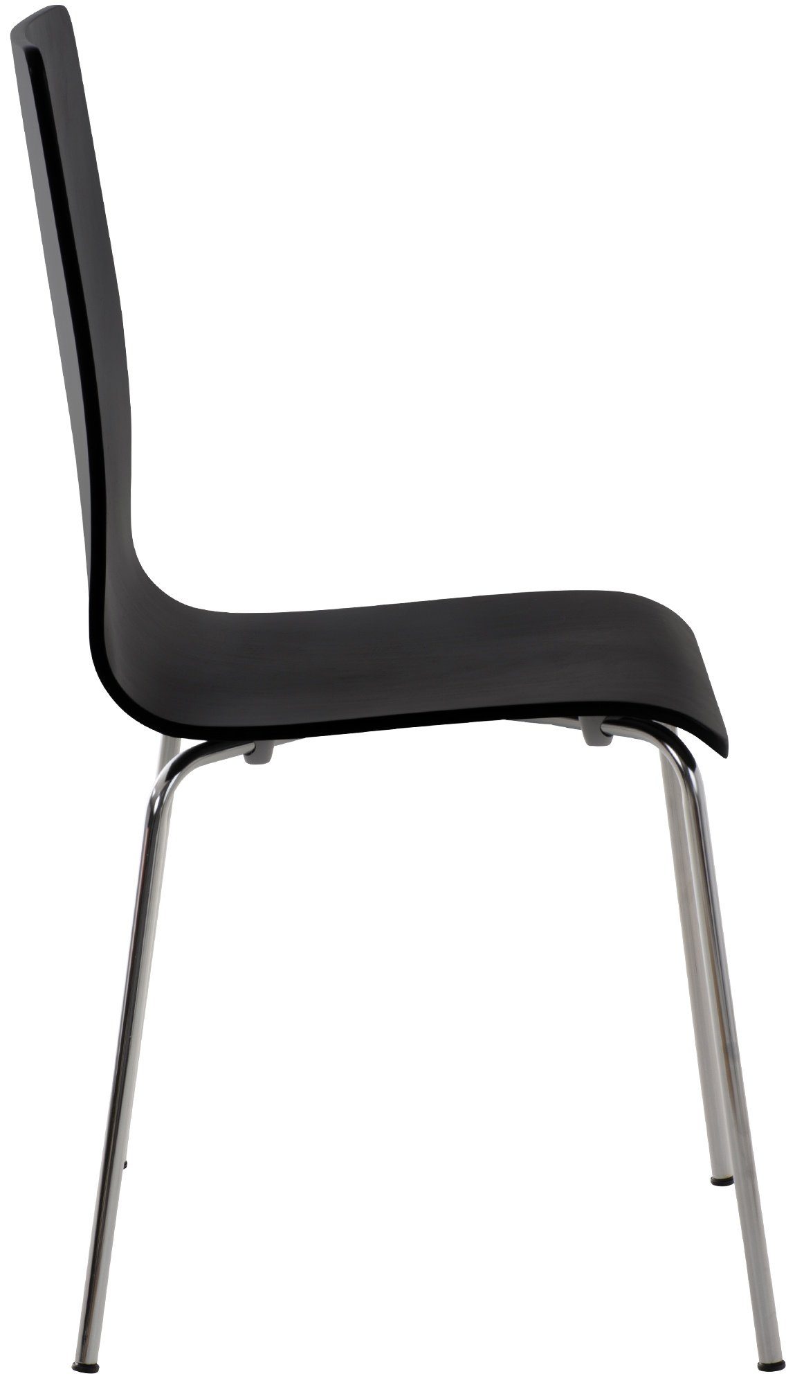 Metallgestell Holzsitz ergonomisch schwarz Pepe, Besucherstuhl geformter & CLP