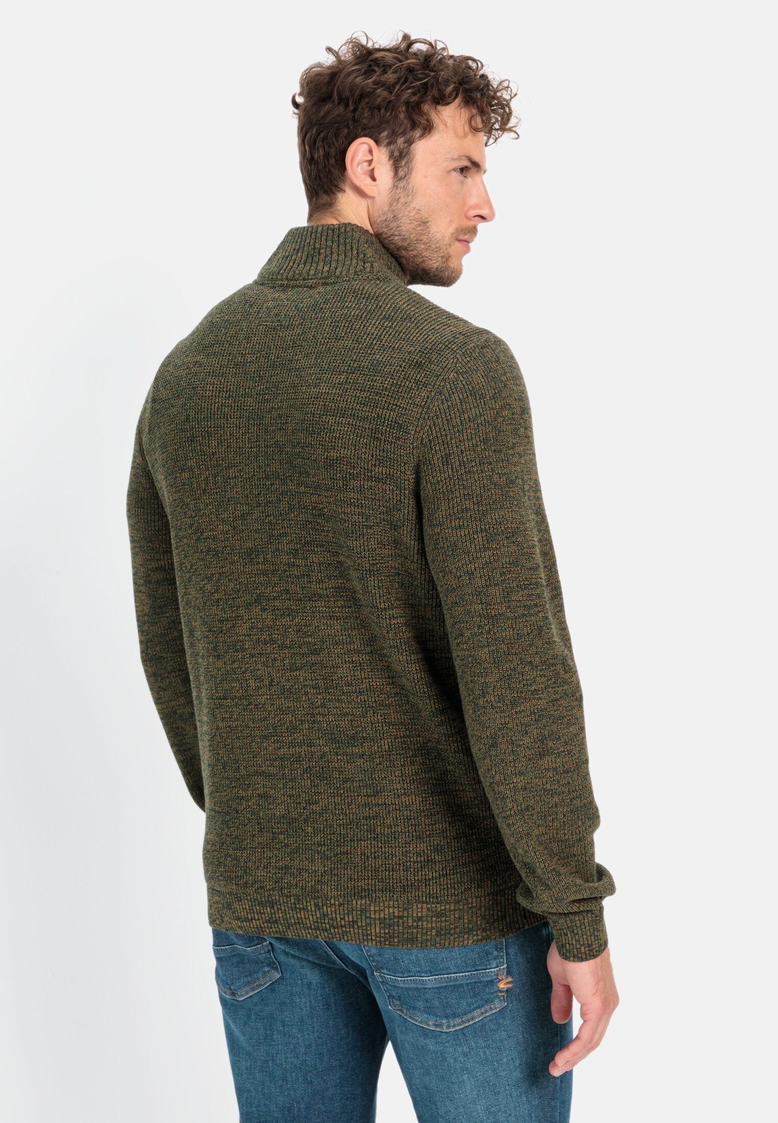 camel active Strickpullover aus Baumwollmix Langarm günstig online kaufen