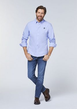 Polo Sylt Langarmhemd mit Button-down-Kragen und Label-Stitching