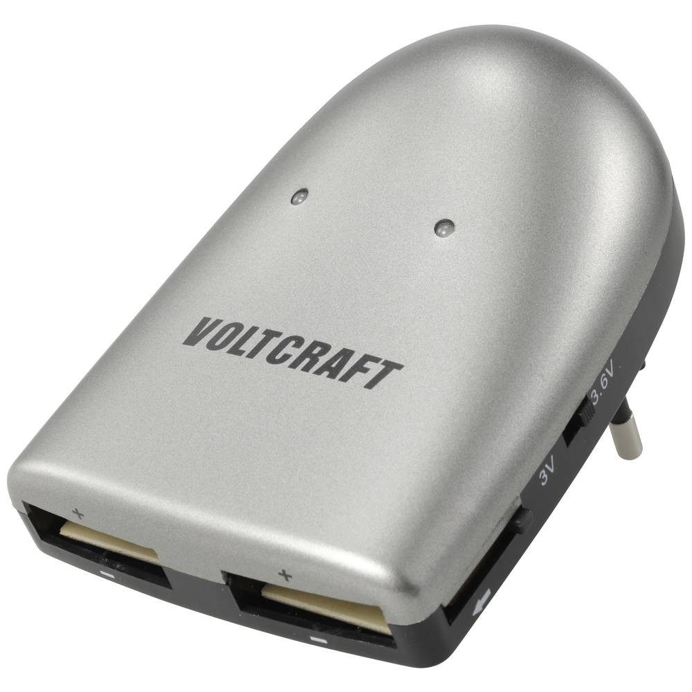 VOLTCRAFT Lithium-Knopfzellenladegerät 2fach VC-15228900 Rundzellen-Lader (Einzelschachtüberwachung, Ladeschlussspannung-Abschaltung)