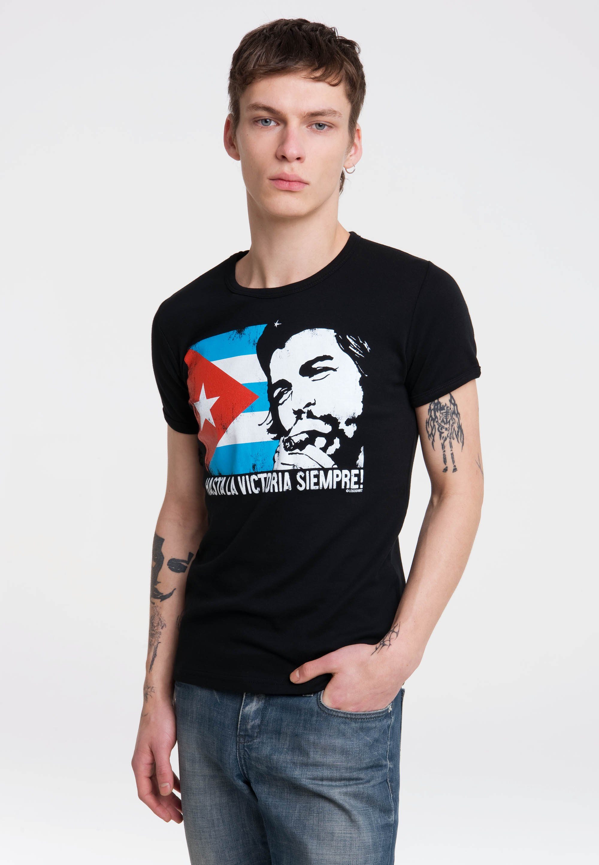 Herren Shirts LOGOSHIRT T-Shirt Che Guevara - Cuban Flag mit modischem Vintage-Print