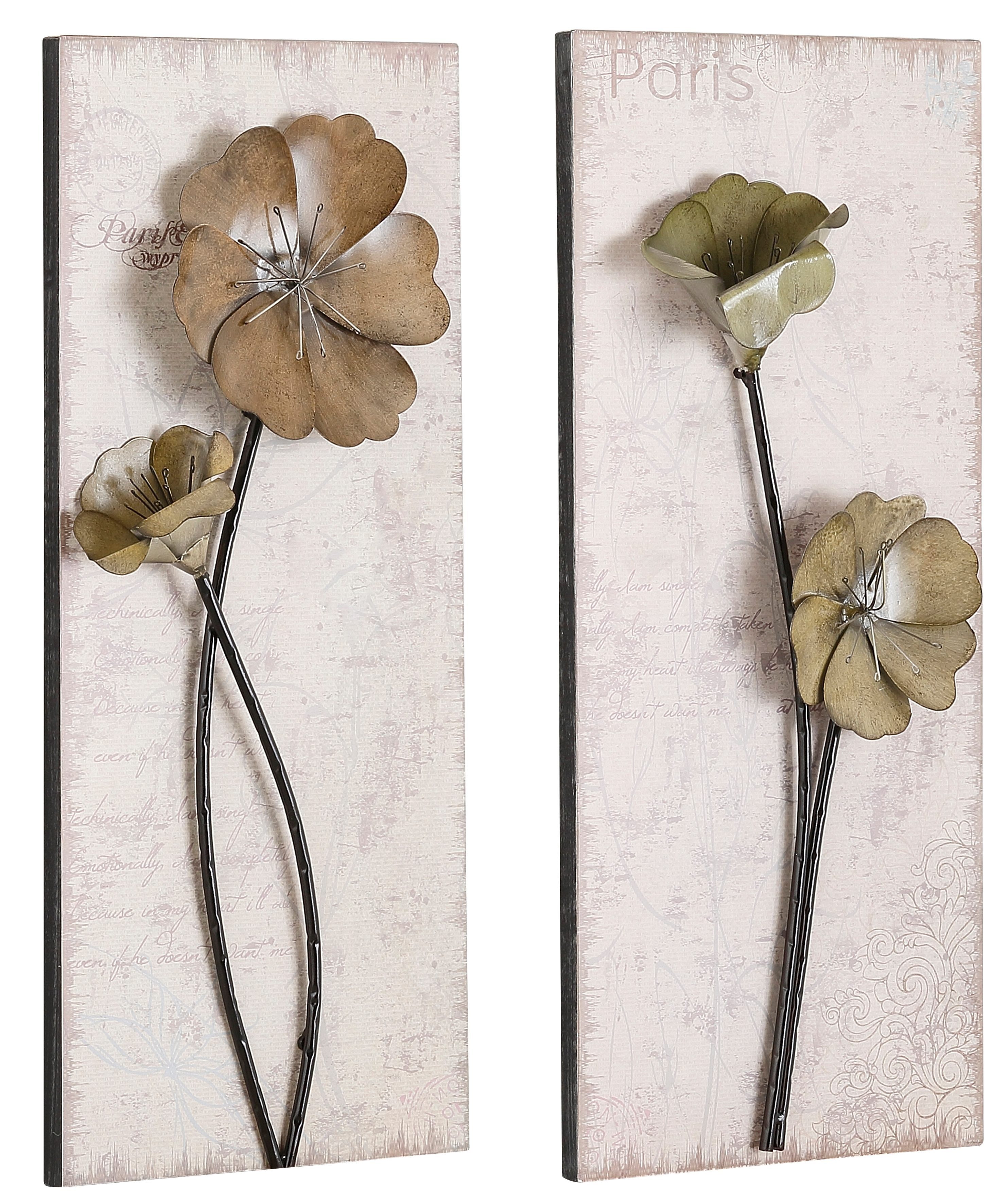 HOFMANN LIVING AND MORE Wandbild Used-Look-Optik, Blumen, Blumenbilder (Set günstig online kaufen