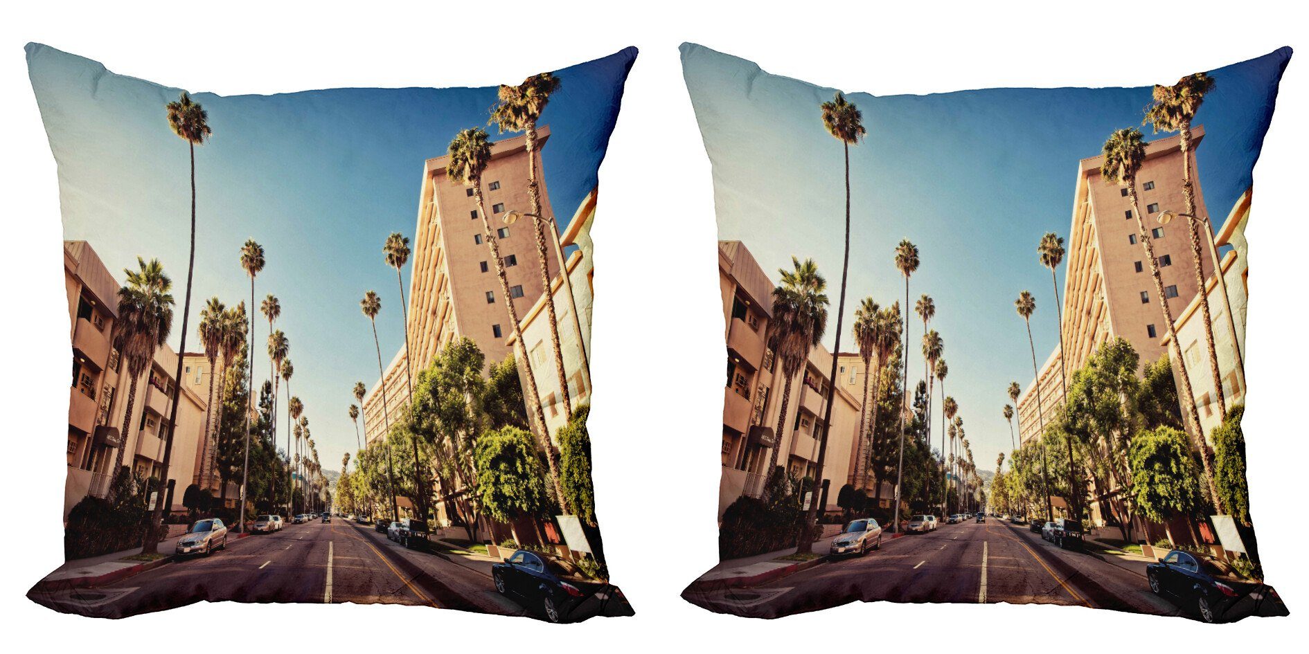 Kissenbezüge Modern Accent Doppelseitiger Digitaldruck, Abakuhaus (2 Stück), Städtisch Beverly Hills Street View