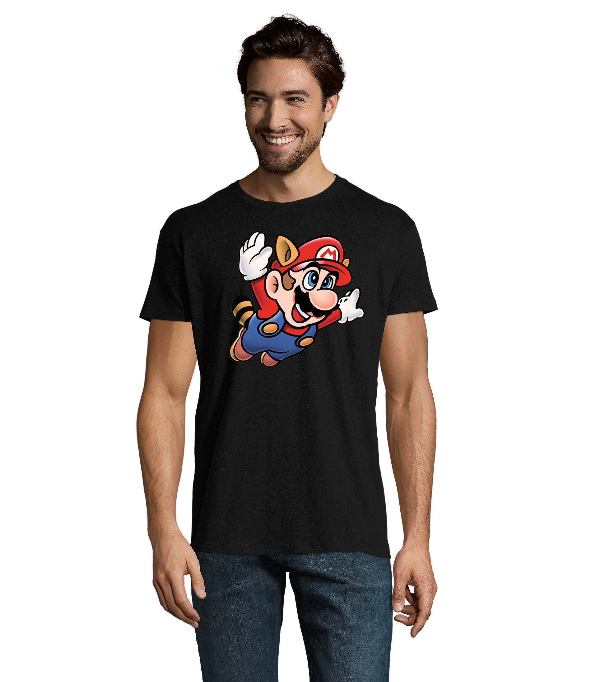 Blondie & 3 Brownie Schwarz Logo Print T-Shirt Herren Super Fligh Mario Nintendo