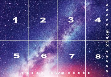 murimage® Fototapete Fototapete Universum 3D 366 x 254 cm Galaxie Nachthimmel Sterne Weltall Cosmos Kosmonaut Sky Ufo Sternschnuppe inklusiv Kleister