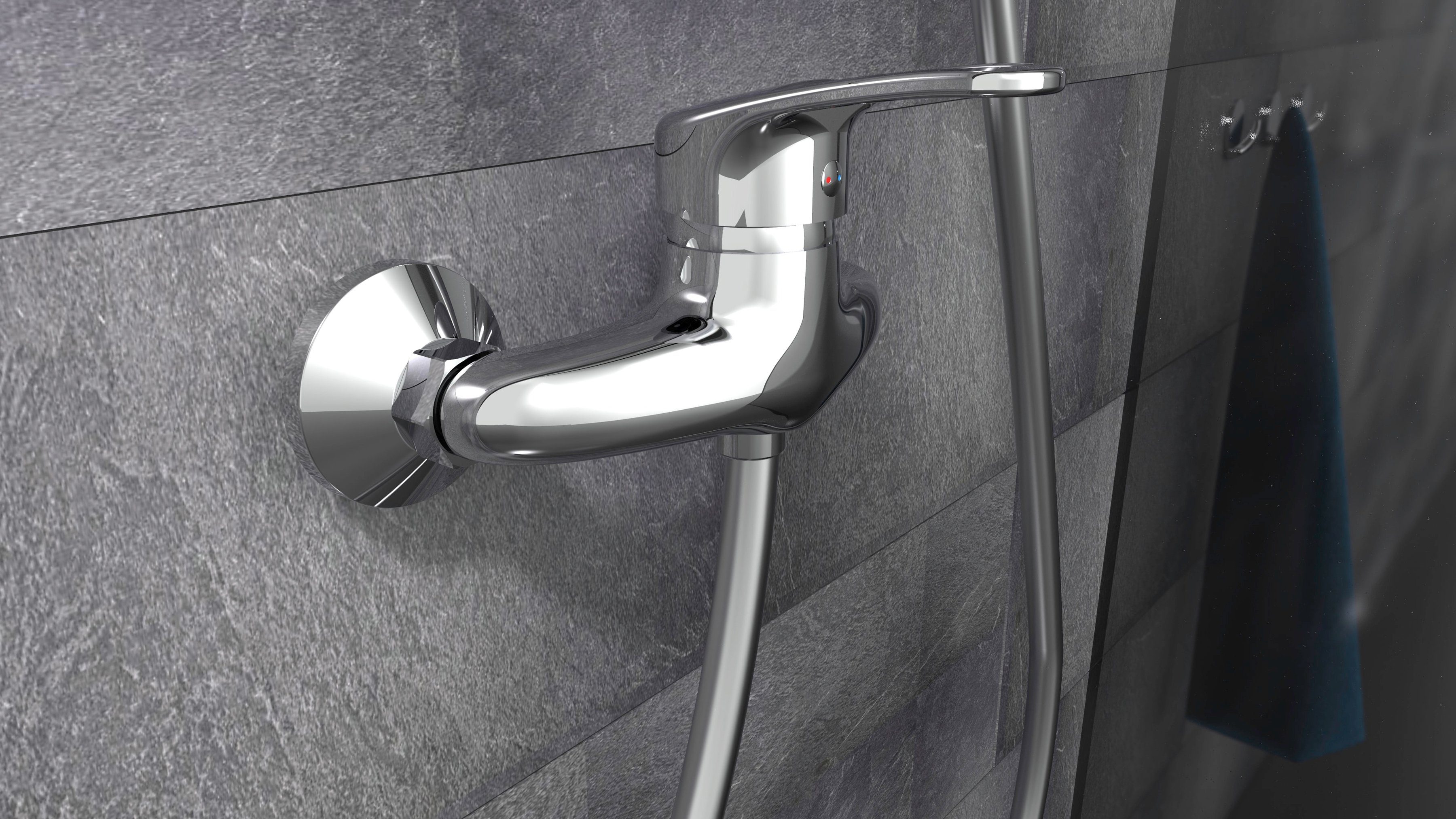 Schütte Duscharmatur Batoni Wasserhahn Bad, Mischbatterie Dusche in Chrom