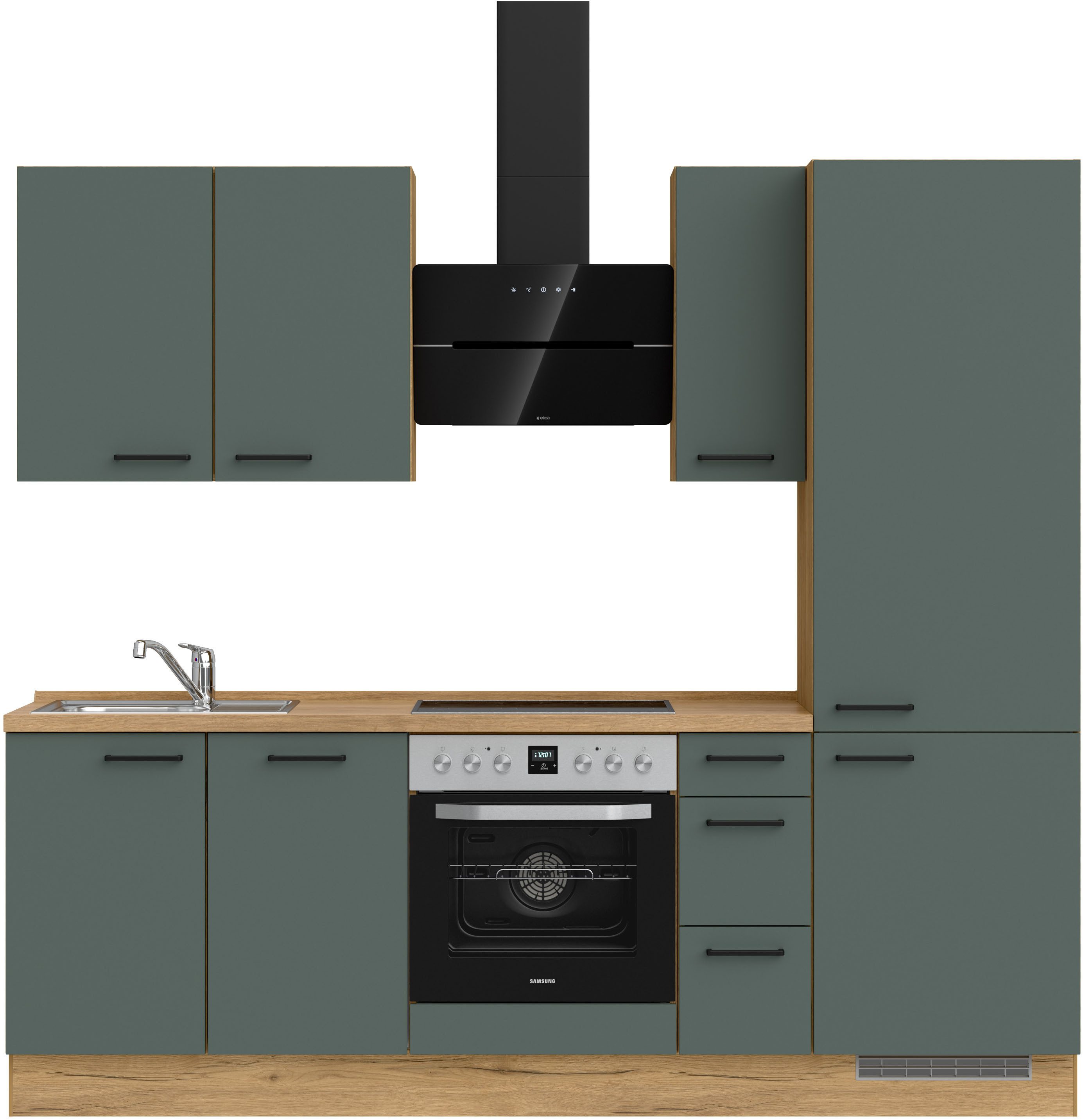 nobilia® Küchenzeile "Easytouch II", vormontiert, Ausrichtung wählbar, Breite 240 cm, wahlw. mit E-Geräten