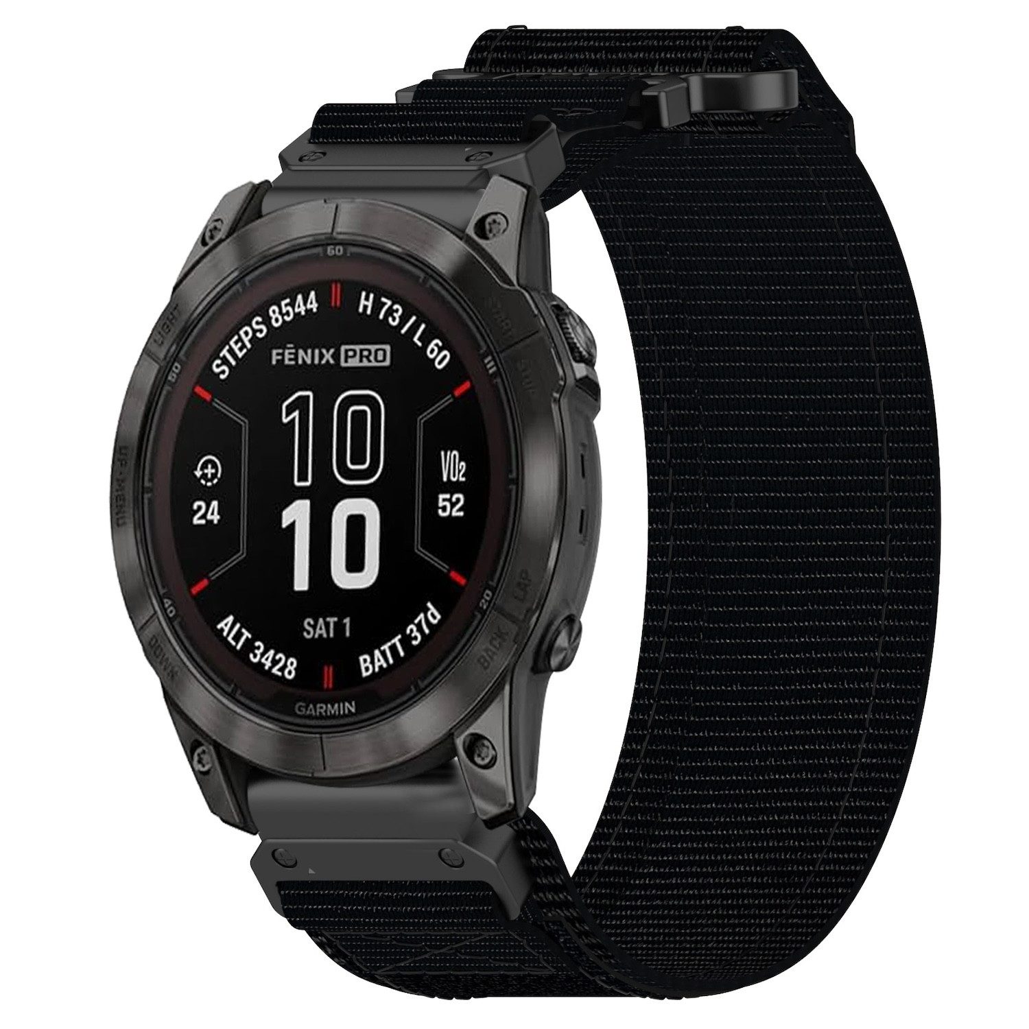Wigento Smartwatch-Armband Für Garmin Fenix 7X Pro Elastisches hochwertiges Nylon Ersatz Arm Band