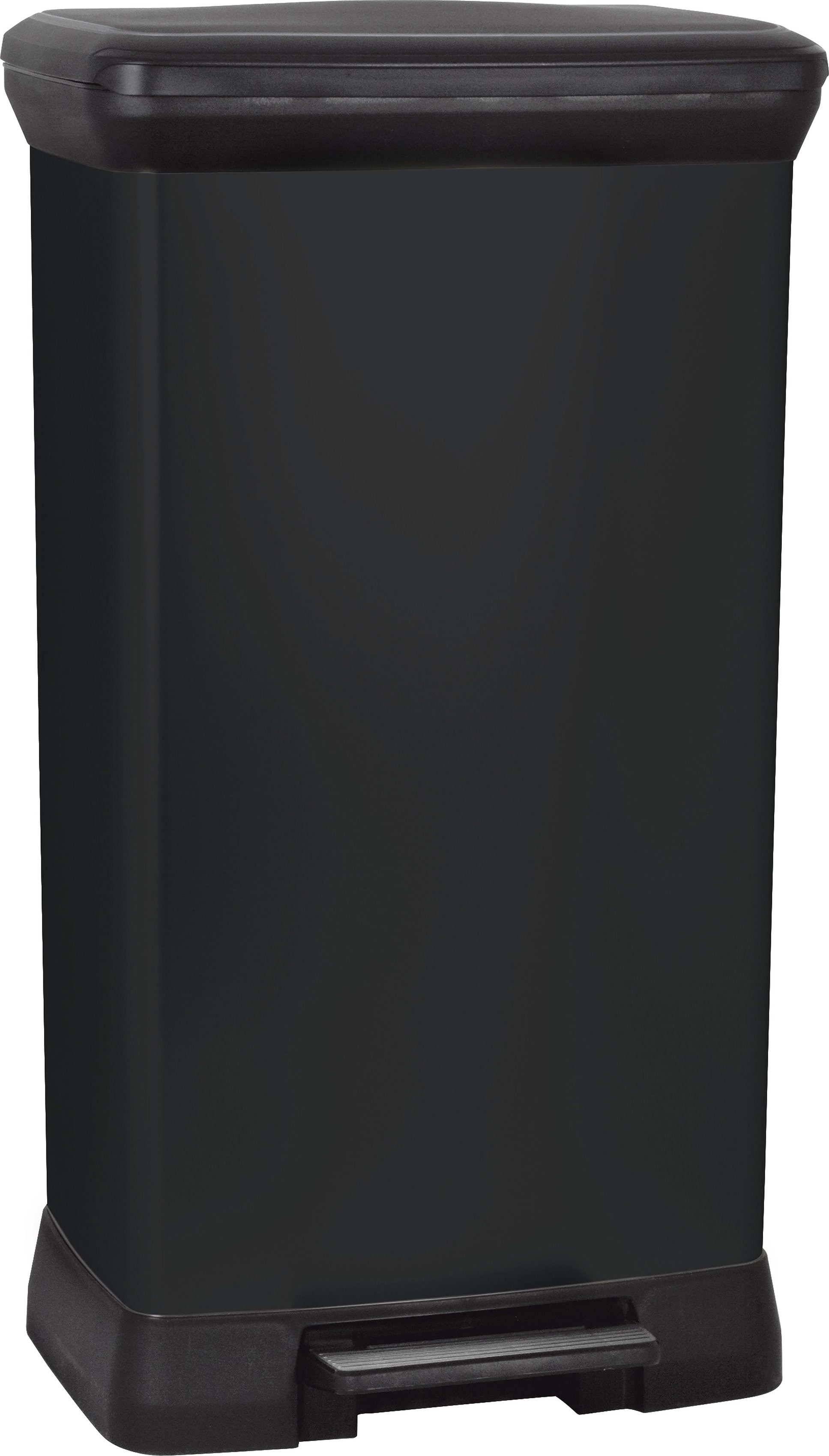 Curver Mülleimer DECO bin METALLIC'S, Metalleffekt-Lackierung, komfortables Pedal,rostfrei, dellenfrei, 50 L