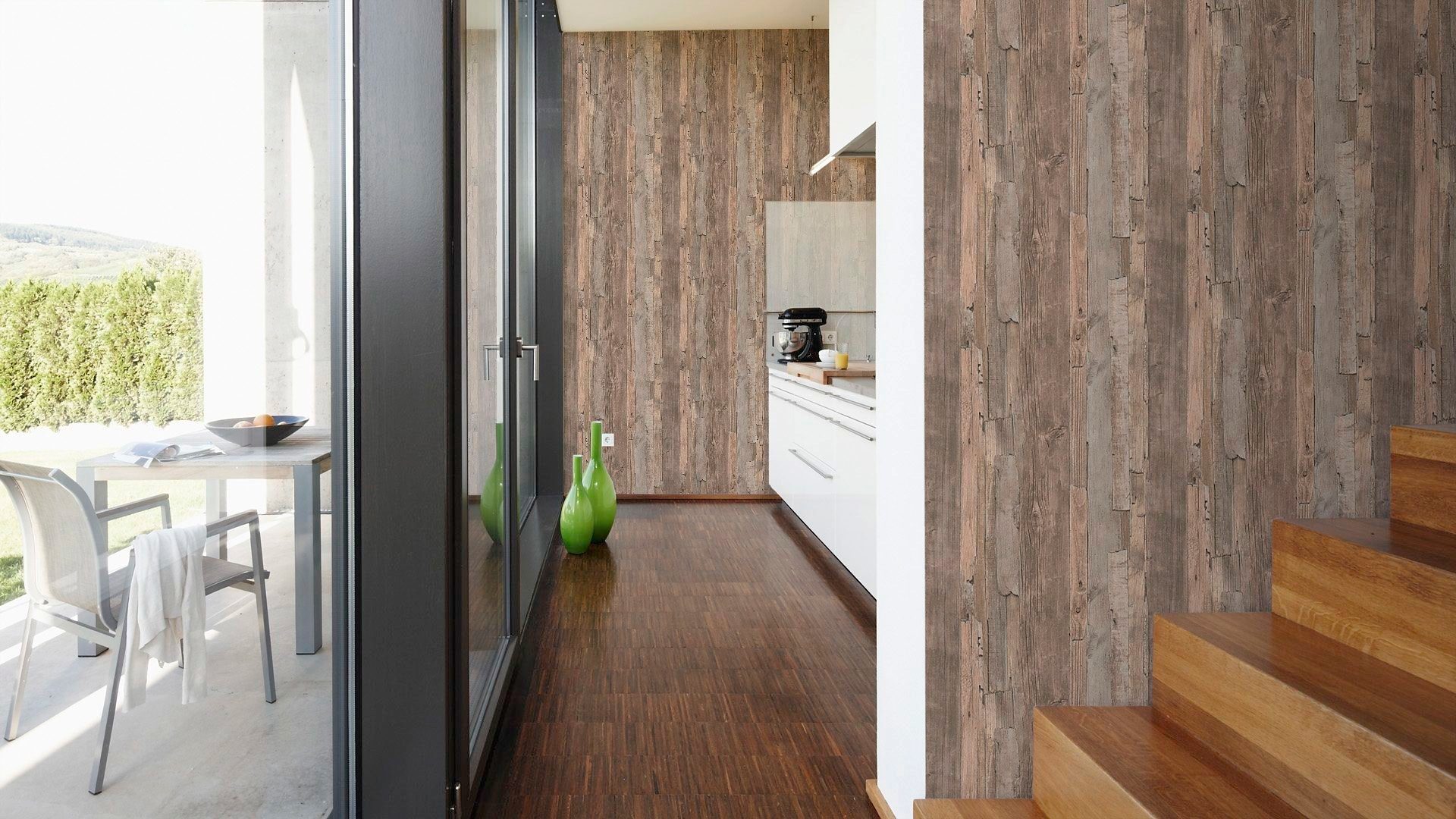 A.S. Création living walls Stone Vliestapete 2nd Landhaus beige/braun Tapete Holz, Wood`n Edition, Best of