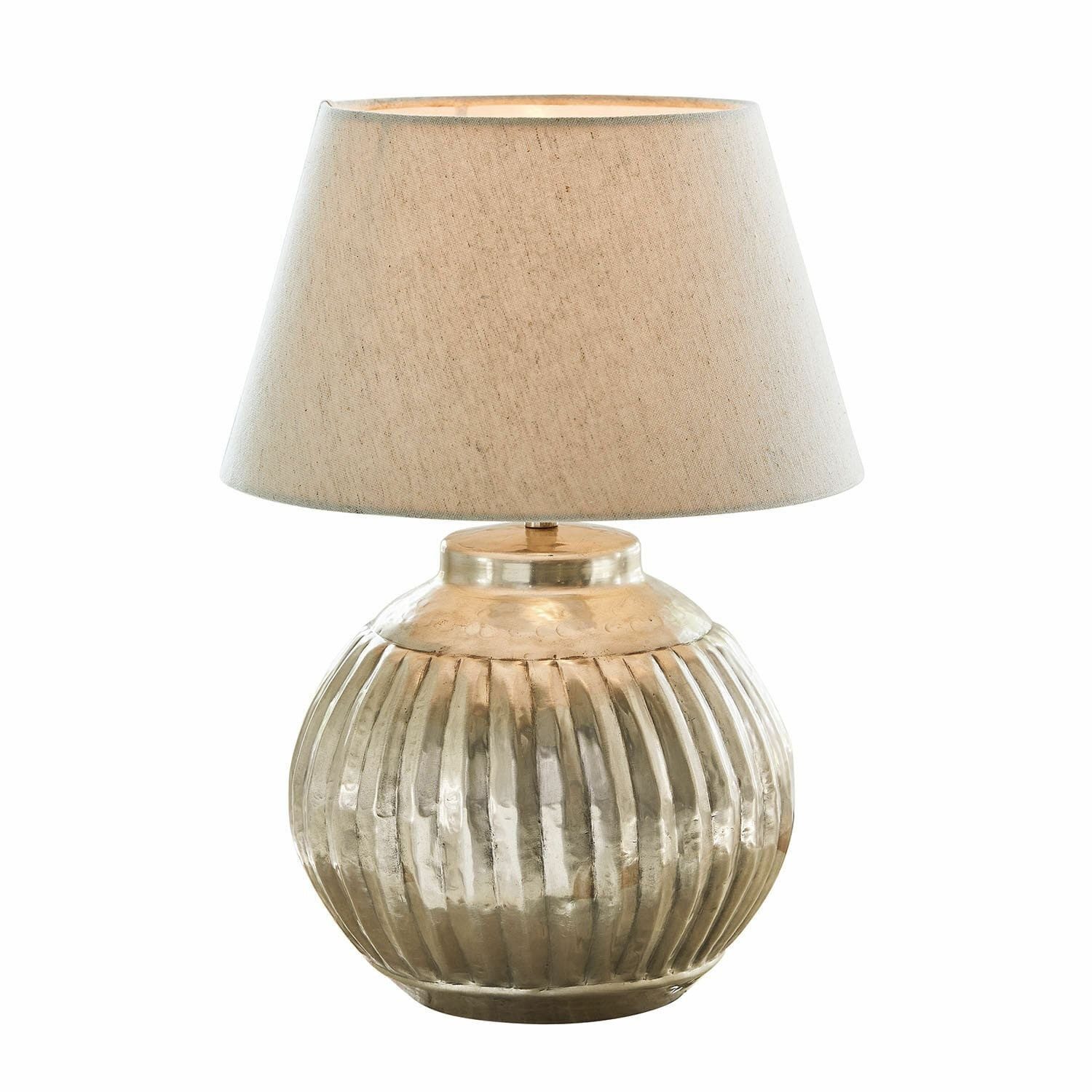 Mirabeau Tischleuchte Tischlampe Lillemor antiksilber/creme