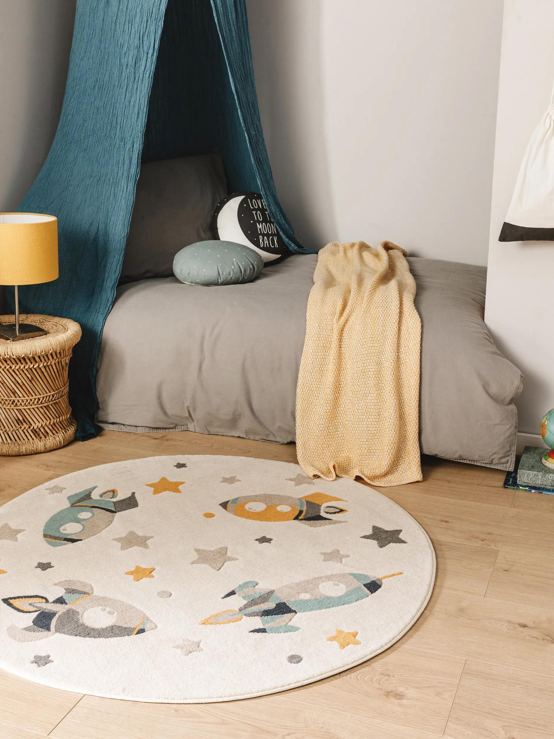 benuta Kinderteppich Apollo, rund, Höhe: 6 mm, Kunstfaser, Berber, Ethno-Style, Wohnzimmer