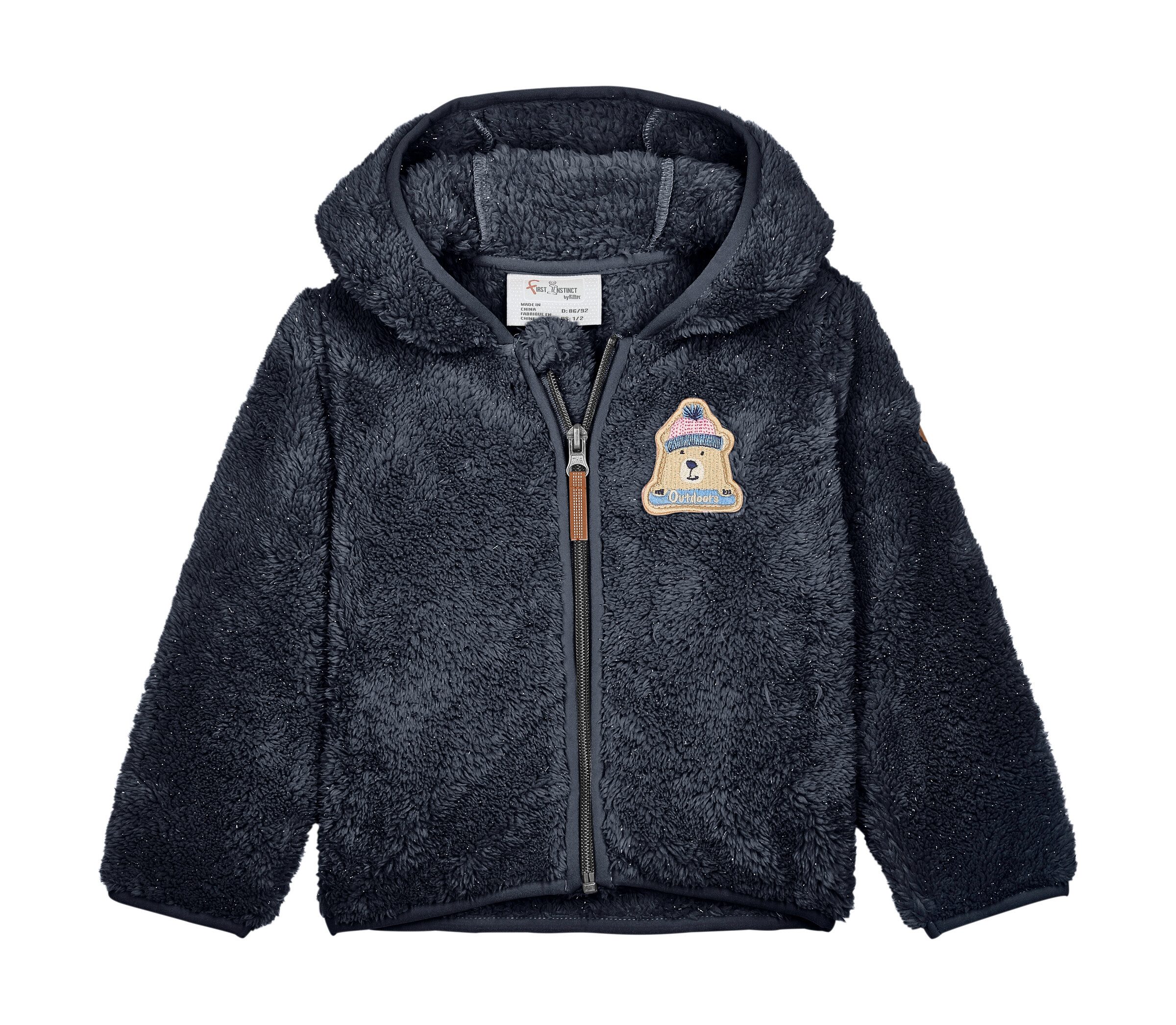 first instinct by killtec Fleecejacke FIOW 4 MNS FLC JCKT Fleecejacke mit Glitzer, Kapuze, Kinnschutz, elastisch.