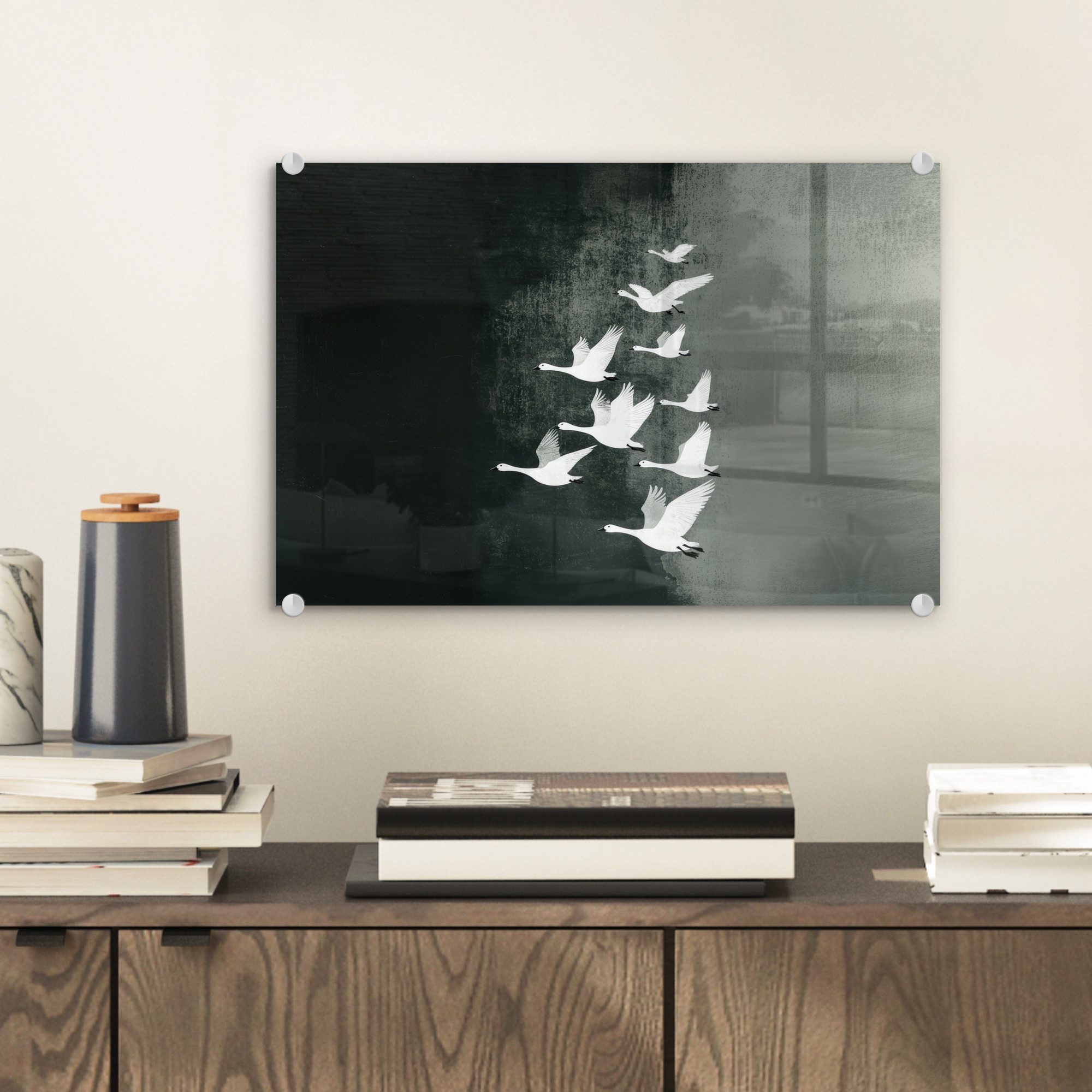 MuchoWow Acrylglasbild Vogel - Japandi - günstig online kaufen