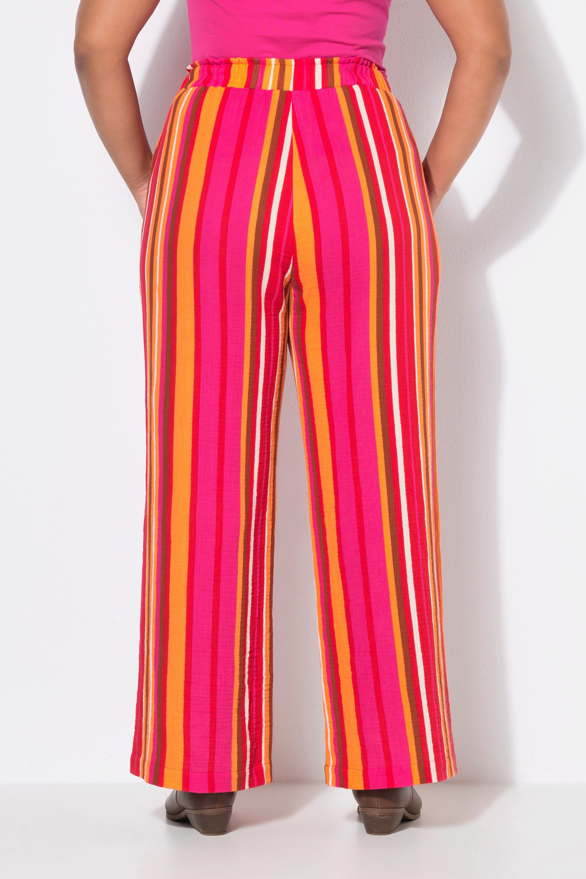 Studio Untold Schlupfhose Hose wide Legs Musselin Streifen