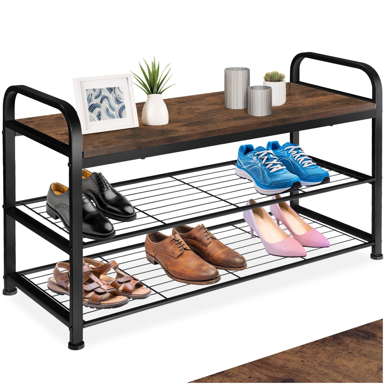 tectake Schuhregal Schuhschrank Southampton 91x36x55cm, Set günstig online kaufen