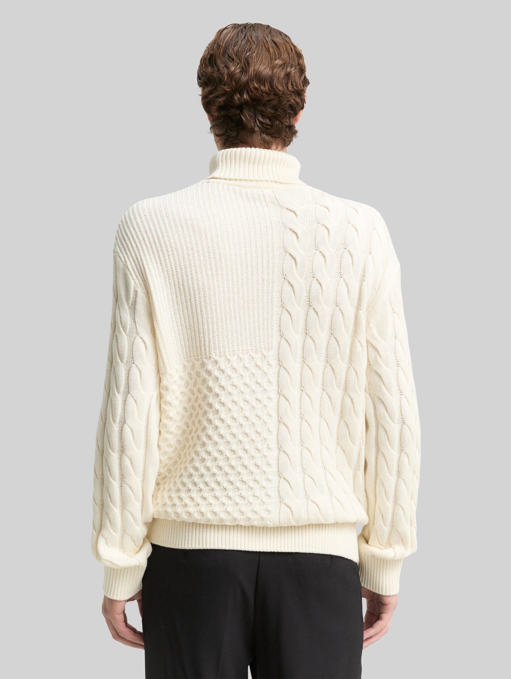 TOM TAILOR Denim Strickpullover Pullover & Strickjacken Relaxed Fit Rollkragenpullover mit Zopfmuster