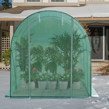 Woltu Tomatengewächshaus, BxTxH: 200 x 300 x 200,00 cm, Folientunnel für Aufzucht, mit Tür 6 Fenstern