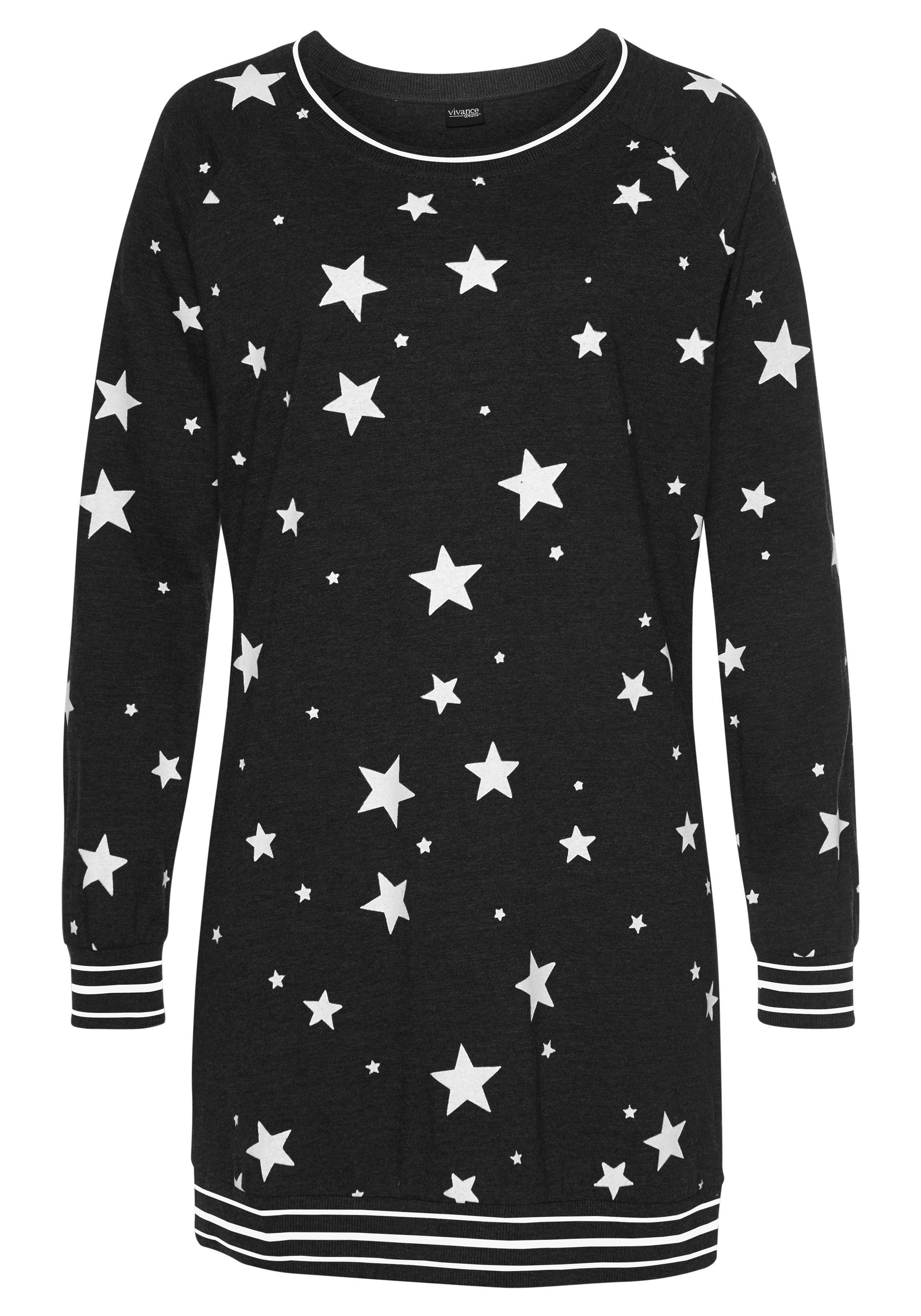 Vivance Dreams Sleepshirt (1-teilig) mit angesagtem Sternedruck günstig online kaufen