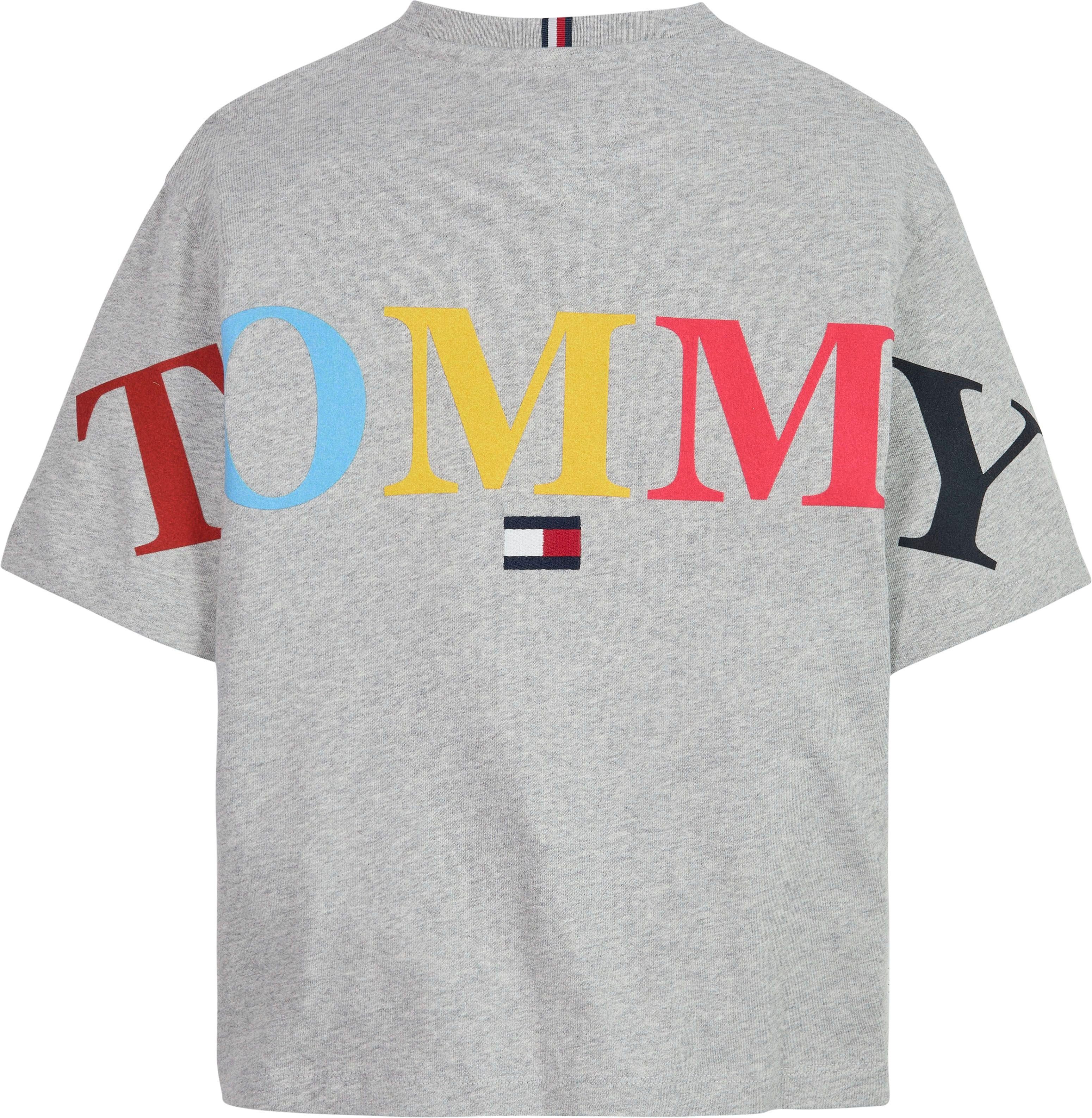 Tommy Hilfiger Light-Grey-Heather T-Shirt TOMMY LOGO Backprint S/S BOLD TEE mit