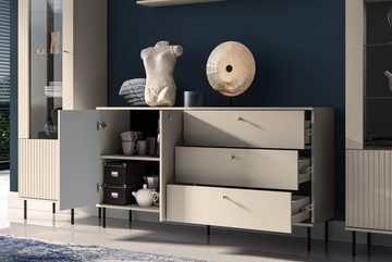 Konsimo Kombikommode DROMA Kommode, hergestellt in der EU, Loft und Elegant, mit Goldelementen