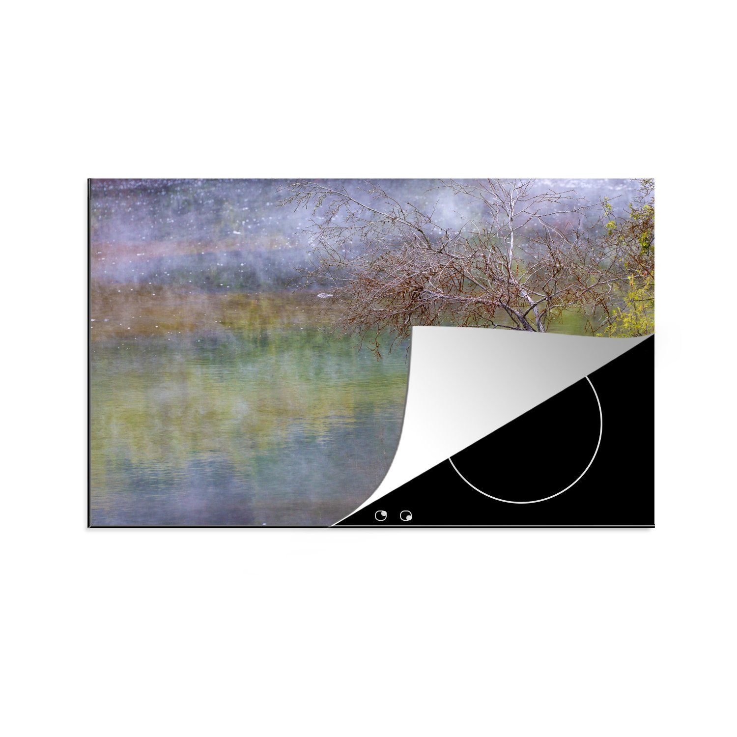 81x52 tlg), cm, (1 Ceranfeldabdeckung Neuseeland, Regenbogenmuster in Herdblende-/Abdeckplatte Whakarewarewa bei Schutz küche, für MuchoWow Induktionskochfeld im Vinyl, Wasser die