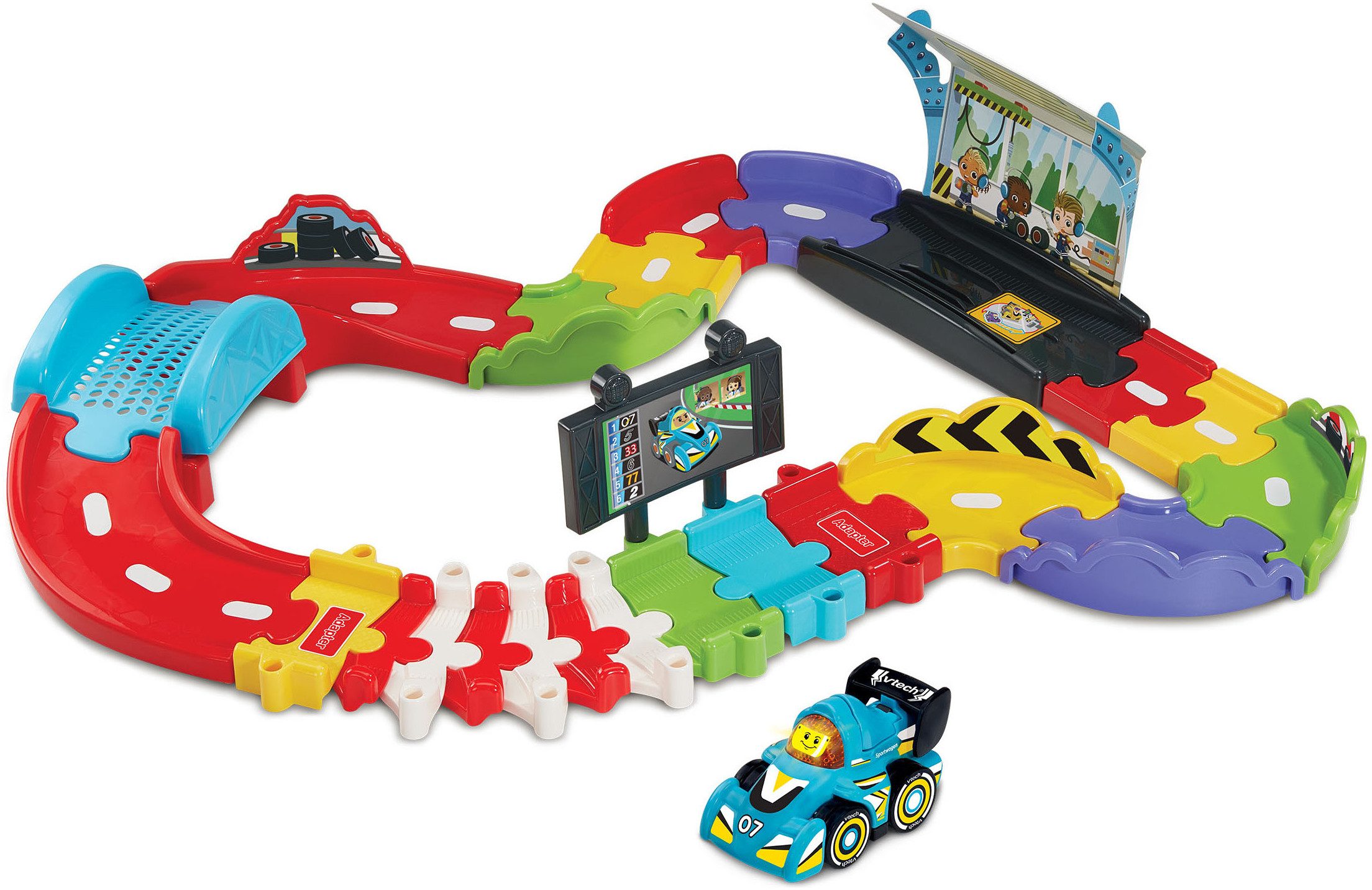 Vtech® Autorennbahn Tut Tut Baby Flitzer - Kleine Rennstrecke, inklusive Tut Tut Baby Flitzer