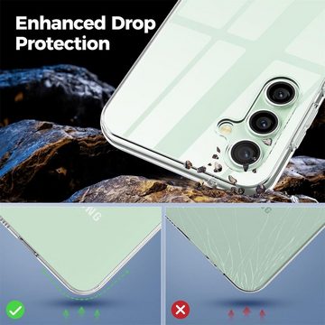 CoolGadget Handyhülle Transparent als 2in1 Schutz Cover Set für das Samsung Galaxy A35 5G 6,5 Zoll, 2x Glas Display Schutz Folie + 1x TPU Case Hülle für Galaxy A35 5G