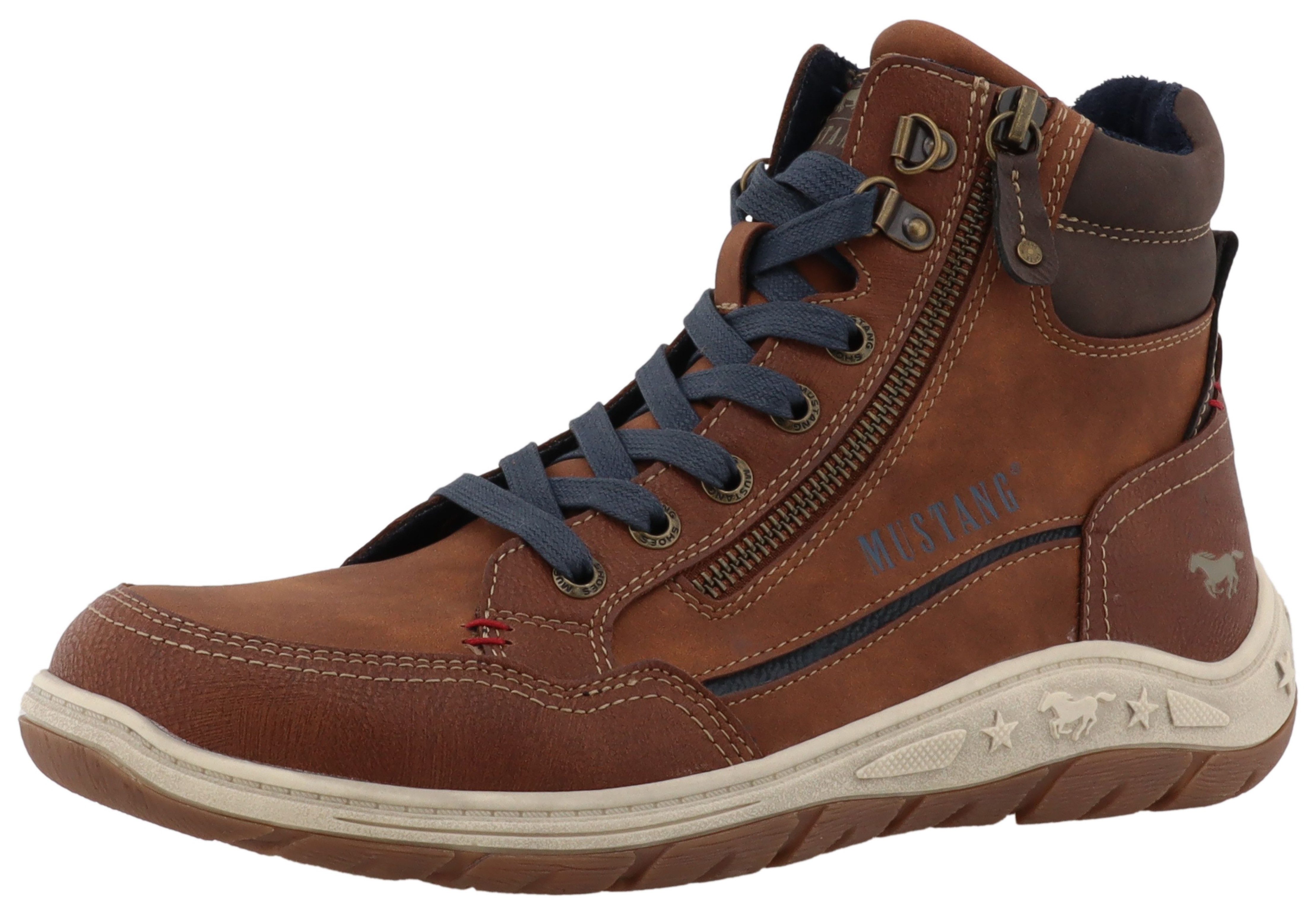 Mustang Shoes Benedetto Schnürboots High Top Sneaker, Schnürboots mit Reißv günstig online kaufen
