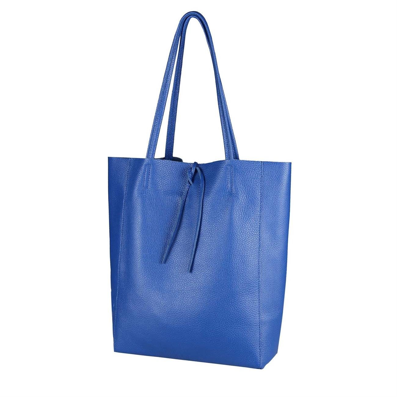 ITALYSHOP24 Schultertasche Made in Italy Damen Premium Leder SHOPPER Tasche HOBO Umhängetasche, Echtleder Business Bag leicht groß klassisch sicher geräumig Beutel