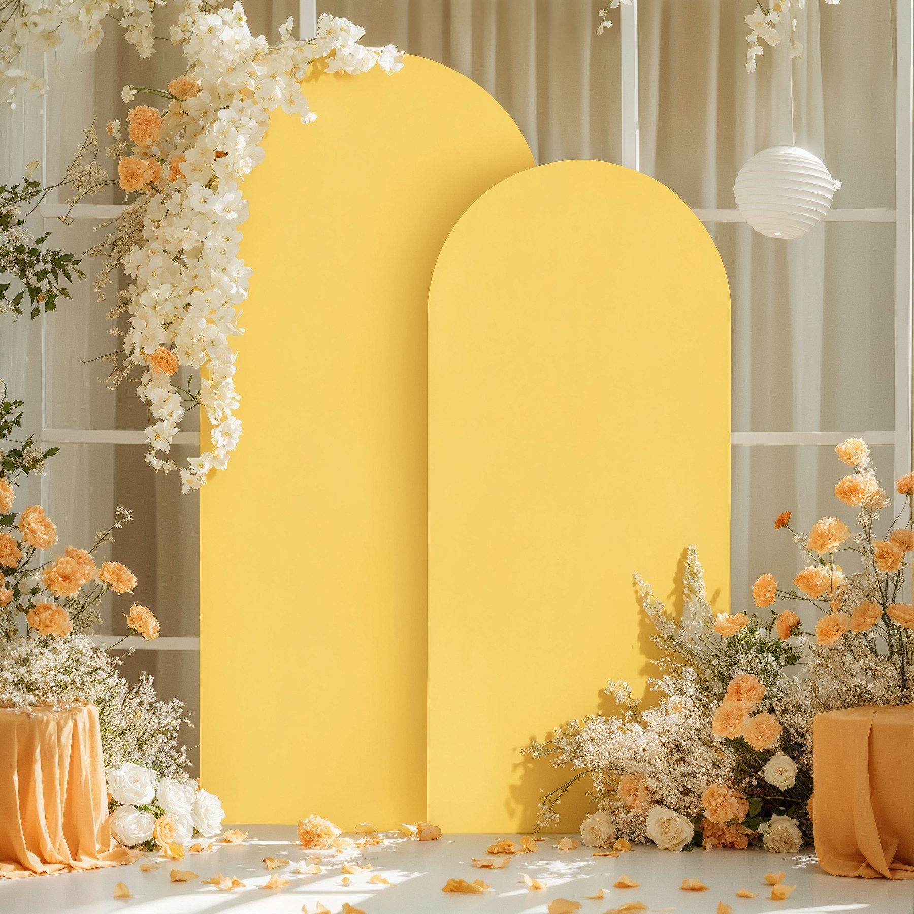 GarveeMore Hussen-Set Hochzeit Bogen Stoff Set 3-Stück Set 6Ft + 6.6Ft + 7.2Ft