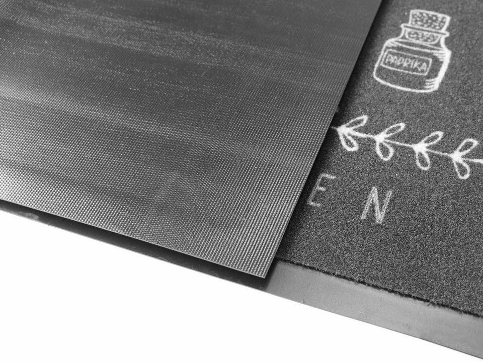 Küchenläufer HEART OF THE KITCHEN, Primaflor-Ideen in Textil, rechteckig,  Höhe: 6,5 mm, mit Schriftzug, Größe 50x150 cm, rutschhemmend