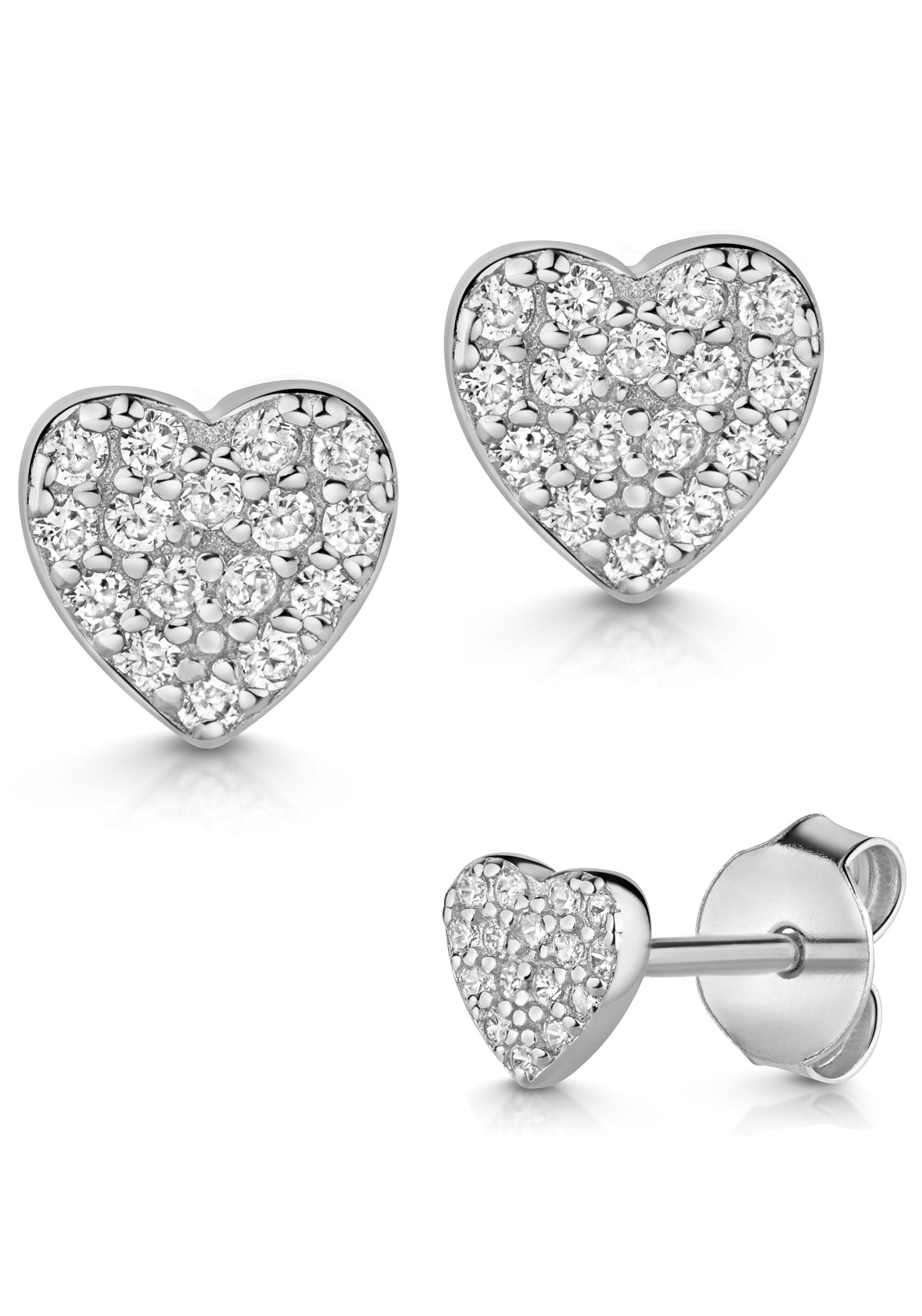 Paar Ohrstecker Schmuck Geschenk Silber 925 Ohrschmuck Herz