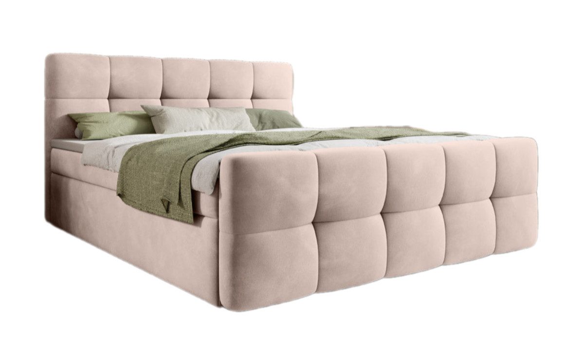Luxusbetten24 Boxspringbett Cozy Samt, ohne Topper