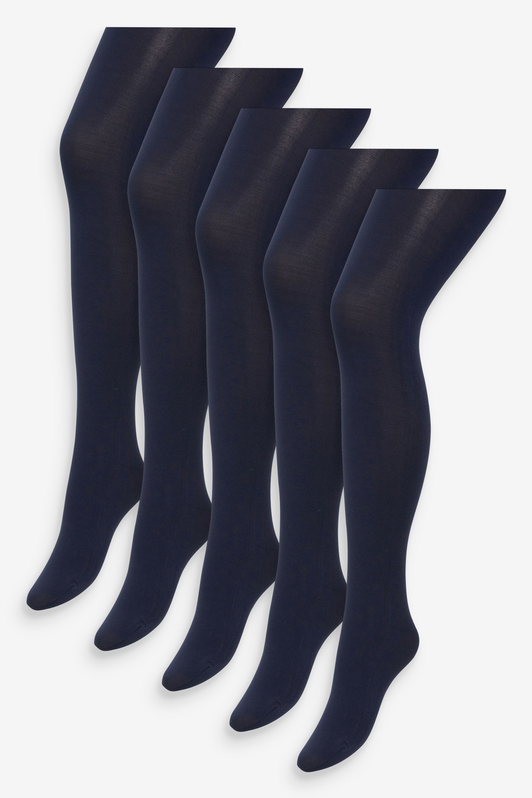 Next Strumpfhose Blickdichte 100 Denier Basic-Strumpfhose, 5er-Pack Navy St) (3