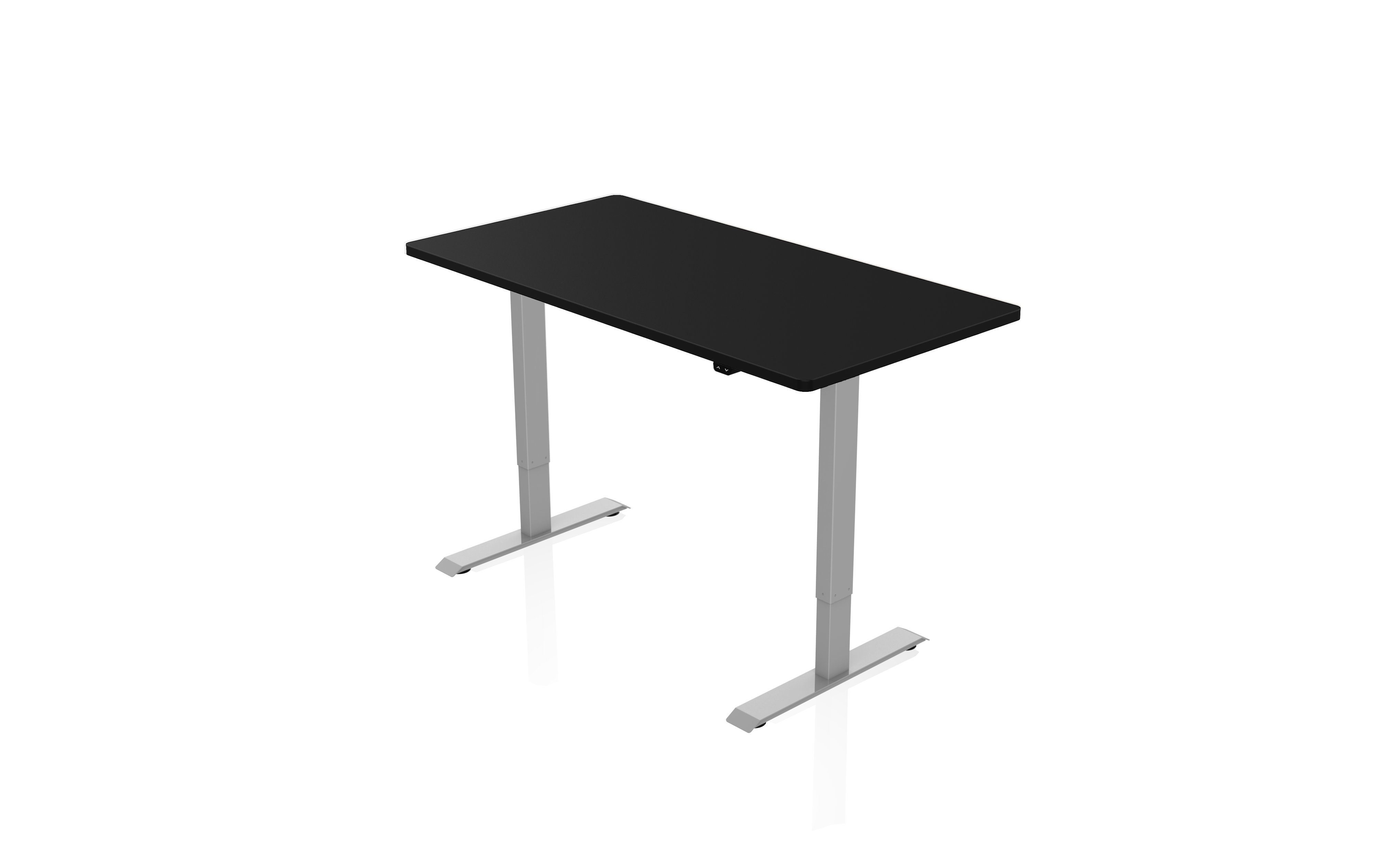 Grau-Schwarz Schreibtisch höhenverstellbarer - (komplett-Set) AGIl 140*70cm Schreibtisch elektrisch