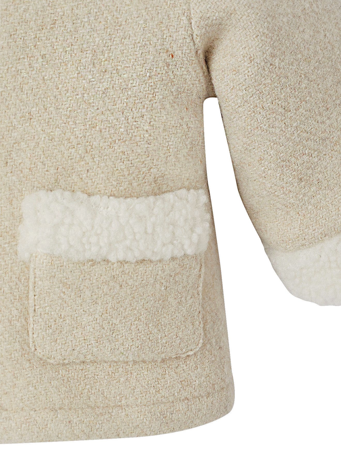 vertbaudet Dufflecoat Baby Mantel aus Wollmix mit Glitzereffekt und Kunstfellfutter – Bild 4 von 5
