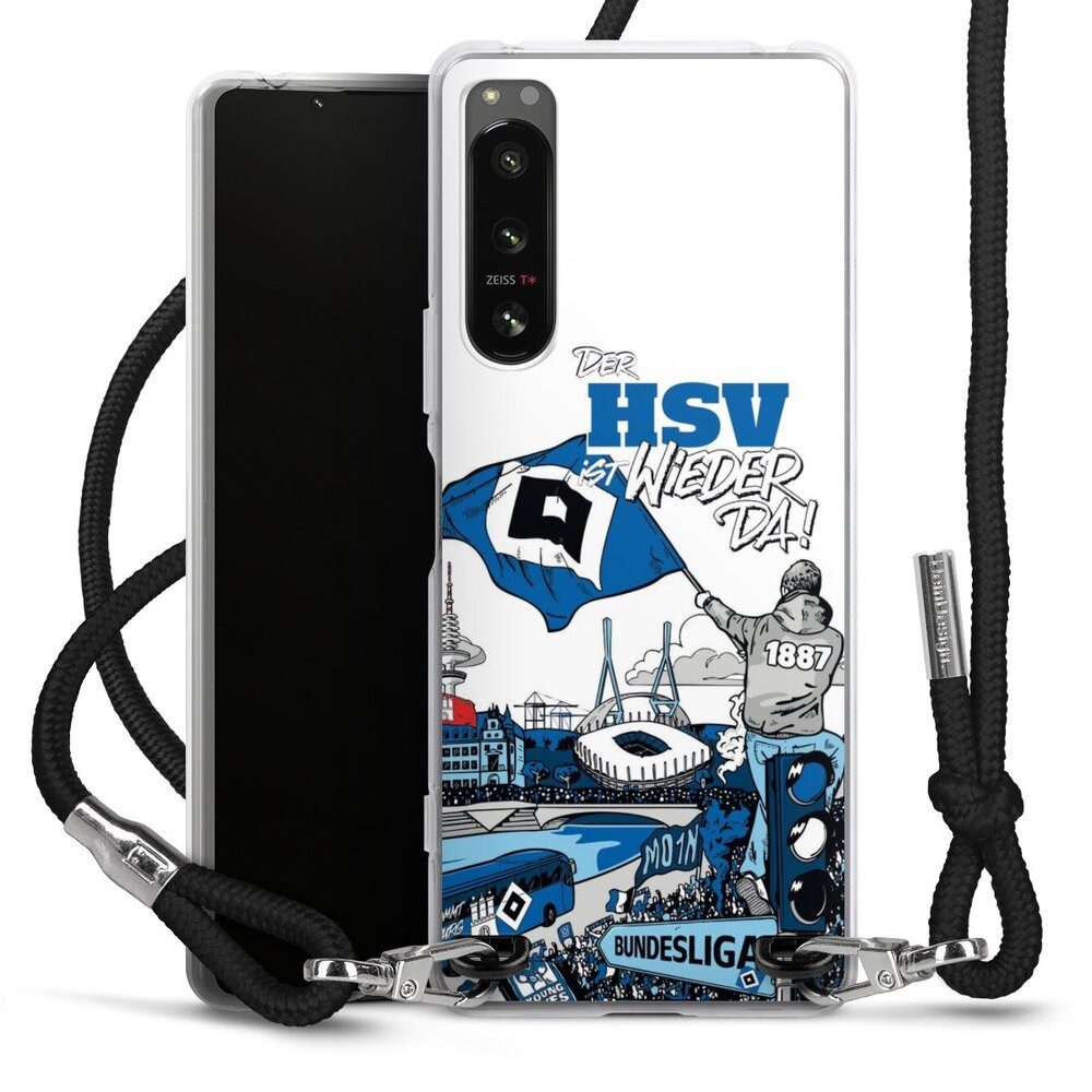 DeinDesign Handyhülle Hamburger SV Offizielles Lizenzprodukt Aufstieg, Sony Xperia 5 IV Handykette Hülle mit Band Case zum Umhängen