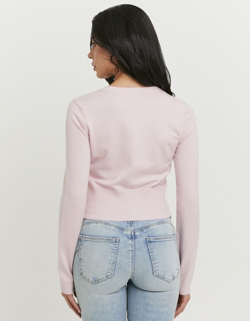 Tally Weijl Strickjacke SCAVIFRANKI Materialmix, Basic, kürzer geschnitten